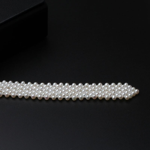 Chuỗi vòng cổ Ngọc trai Cao cấp - Kết kiểu ánh trăng - MIRROR PEARL(5ly) - CTJ6508