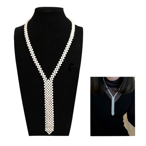 Chuỗi vòng cổ Ngọc trai Cao cấp - Kết kiểu ánh trăng - MIRROR PEARL(5ly) - CTJ6508