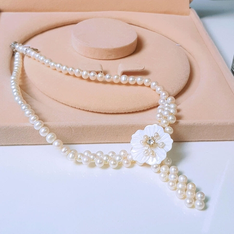 Vòng cổ Ngọc Trai Nước Ngọt Thiên Nhiên Cao Cấp - Kết 3 -  - Fyou PEARL (5-6ly) - CTJ7120