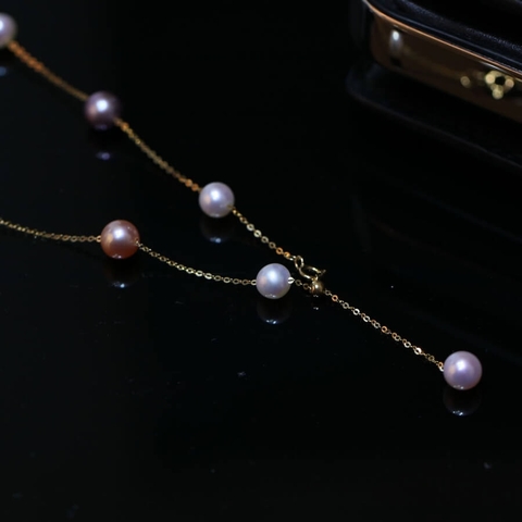 Dây chuyền ngọc trai thiên nhiên Cao cấp 18K - Thirteen Pearl(6ly) - CTJ7259