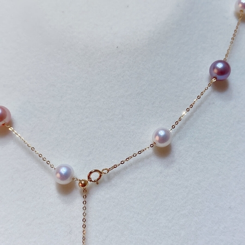 Dây chuyền ngọc trai thiên nhiên Cao cấp 18K - Thirteen Pearl(6ly) - CTJ7259