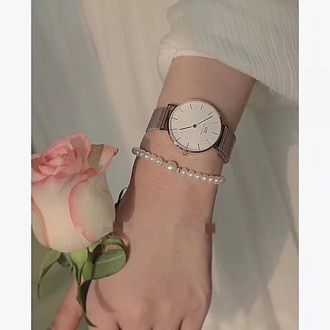 Vòng tay ngọc trai thiên nhiên Cao cấp Chuỗi đơn tròn Beauty Pearl(4-9ly) - CTJ7622