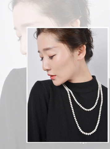 Chuỗi vòng cổ ngọc trai thiên nhiên Cao cấp Dáng dài 21 kiểu Diversity Pearl(8-9ly) - CTJ7708