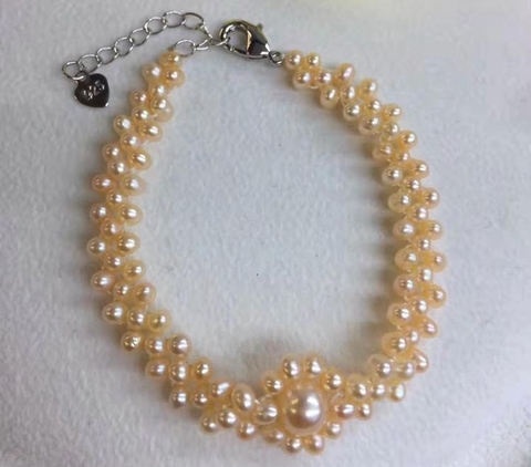 Vòng tay ngọc trai thiên nhiên Cao cấp Chuỗi Têt tròn Sun Pearl(3-10ly) - CTJ8008