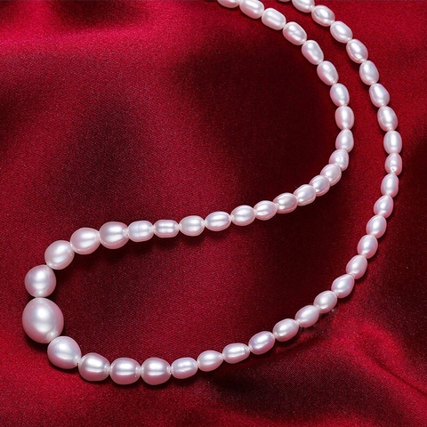 Vòng cổ ngọc trai tự nhiên Cao cấp Chuỗi đơn xoài 9 mọng NINE PEARL (5-9ly) - CTJ6308