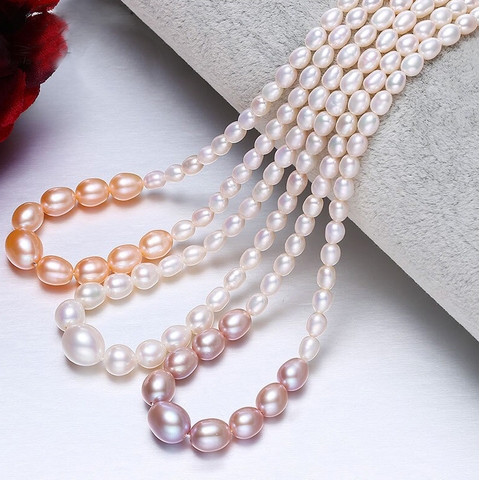 Vòng cổ ngọc trai tự nhiên Cao cấp Chuỗi đơn xoài 9 mọng NINE PEARL (5-9ly) - CTJ6308