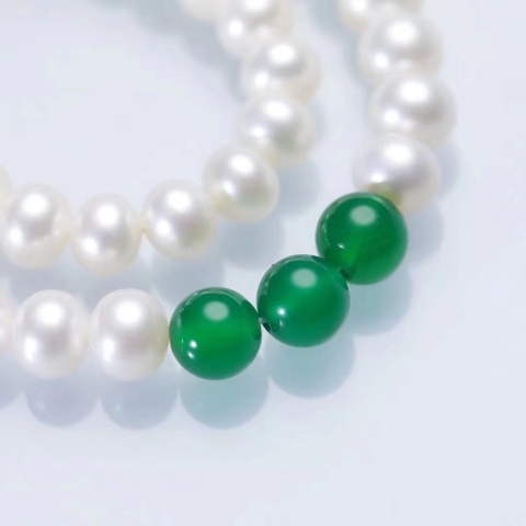 Vòng cổ Ngọc trai nước ngọt Thiên nhiên - Chuỗi đơn truyền thống Mix đá - CLASSMIX PEARL (8-9ly) - CTJ1201