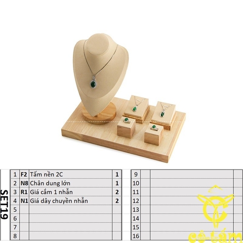 Dụng cụ trưng bày mẫu trang sức gỗ cao cấp - D2C