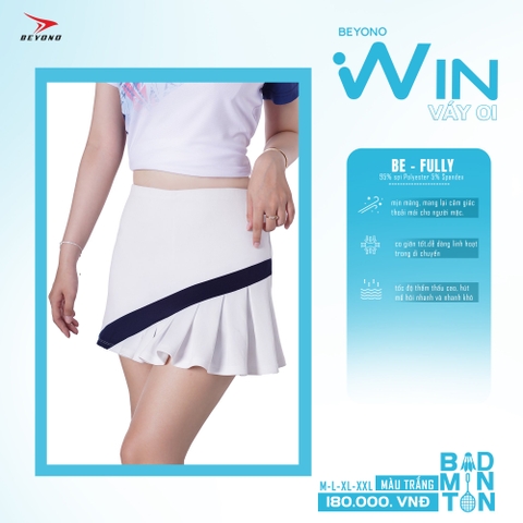 VÁY CẦU LÔNG NỮ BEYONO WIN CL01 - TRẮNG