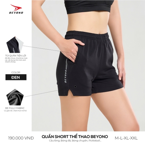 QUẦN THỂ THAO NỮ BEYONO QCL03 - ĐEN