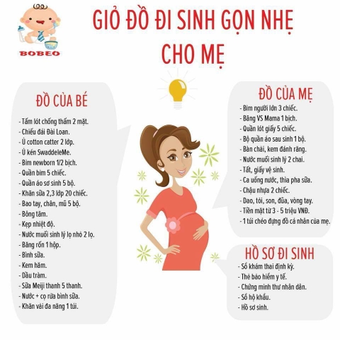 Chuẩn bị đồ đi sinh cho mẹ bầu sinh nở thuận lợi
