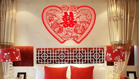 Cách dán chữ song hỷ trong đám cưới đón đại cát đại lợi
