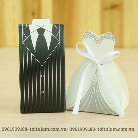 Hộp đựng quà áo vest, váy cưới mãu 6