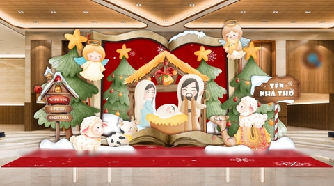 TRANG TRÍ BACK CHECK IN  NHÀ THỜ