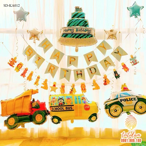 SET BÓNG SINH NHẬT - CHỦ ĐỀ Ô TÔ - MÁY BAY SD-KA012