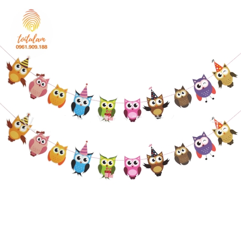 Dây treo sinh nhật cú mèo
