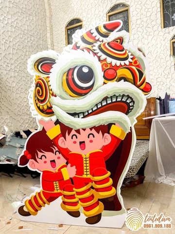 Mô hình kỳ lân, cậu bé múa lân - trang trí trung thu - in theo yêu cầu