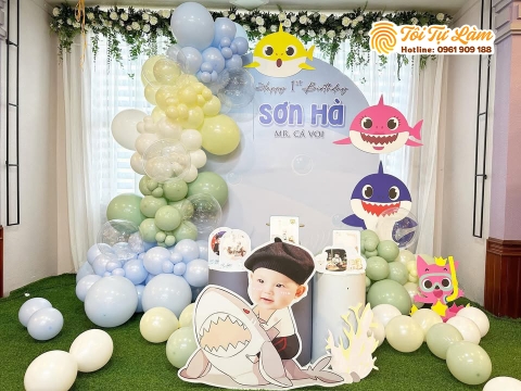 TRANG TRÍ SINH NHẬT TRỌN GÓI CHO BÉ YÊU - CHỦ ĐỀ BABY SHRK TT057
