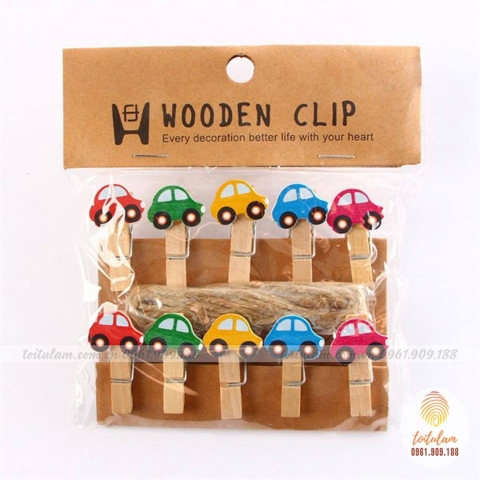 Kẹp gỗ chủ đề phương tiện giao thông