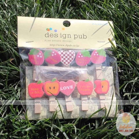 Kẹp gỗ chủ đề trái cây