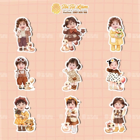 Chibi bé gái tông nâu ĐÁNG YÊU - Mẫu mới