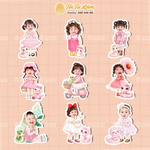 Chibi bé gái tông hồng NGỘ NGHĨNH - Mẫu mới
