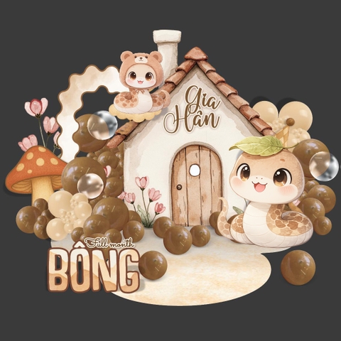 BACKDROP THÔI NÔI CHỦ ĐỀ CON RẮN VÀNG - TT RA48