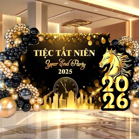 TRANG TRÍ TIỆC TẤT NIÊN SẢNH CHUNG CƯ ĐẸP