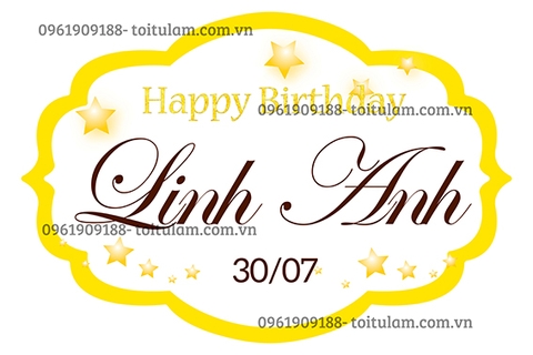 Bảng tên sinh nhật trơn