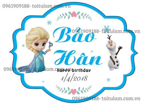 Bảng tên sinh nhật công chúa Elsa