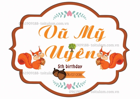 Bảng tên sinh nhật sóc con