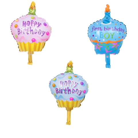 BÓNG HÌNH BÁNH SINH NHẬT 1 NGỌN NẾN