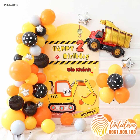 SET BÓNG SINH NHẬT - CHỦ ĐỀ Ô TÔ - MÁY BAY PO-KA035