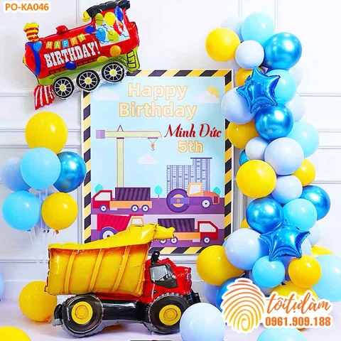 SET BÓNG SINH NHẬT - CHỦ ĐỀ Ô TÔ - MÁY BAY PO-KA046