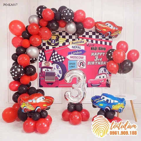 SET BÓNG SINH NHẬT - CHỦ ĐỀ Ô TÔ - MÁY BAY PO-KA017