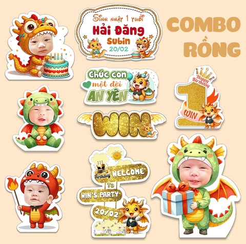 COMBO CHIBI SINH NHẬT CHO BÉ TUỔI RỒNG - RỒNG XANH CB-LX02