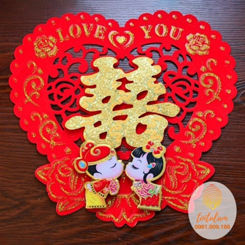 Chữ hỷ dán trái tim