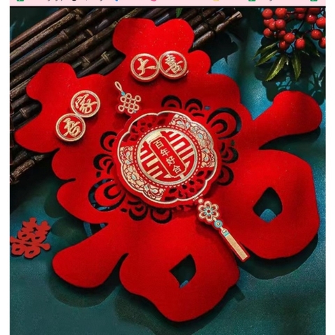 Chữ hỷ nhung dùng trong ngày cưới- mẫu hoa cưới