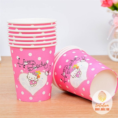 combo 6 cốc kitty tim