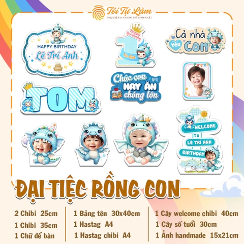 COMBO CHIBI ĐẠI TIỆC RỒNG CON - RỒNG XANH DƯƠNG