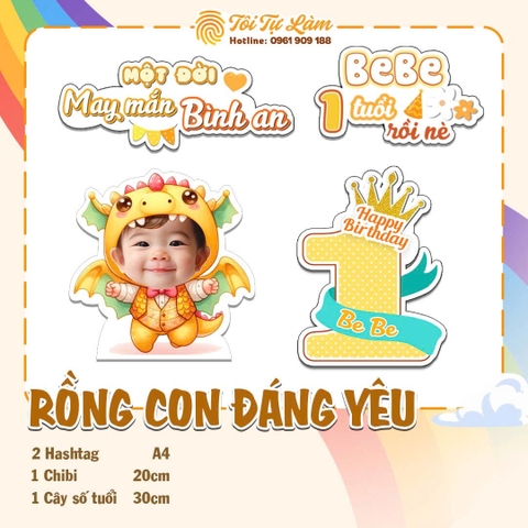 COMBO CHIBI RỒNG CON ĐÁNG YÊU - RỒNG VÀNG