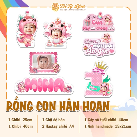 COMBO CHIBI RỒNG CON HÂN HOAN - RỒNG HỒNG