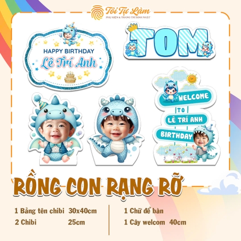 COMBO CHIBI RỒNG CON RẠNG RỠ - RỒNG XANH DƯƠNG