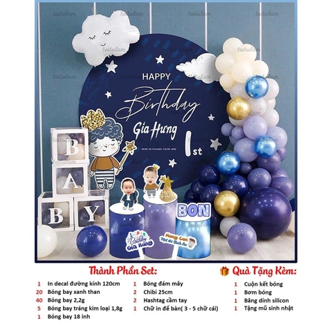 COMBO PHÔNG SINH NHẬT HÀN QUỐC COMBO - D003 CHO BÉ TRAI