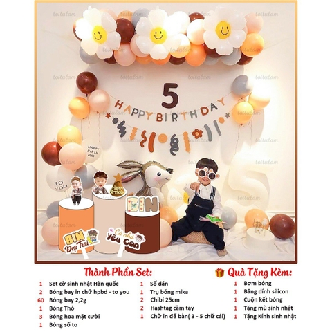 COMBO PHÔNG SINH NHẬT HÀN QUỐC COMBO - D055 CHO BÉ TRAI VÀ BÉ GÁI