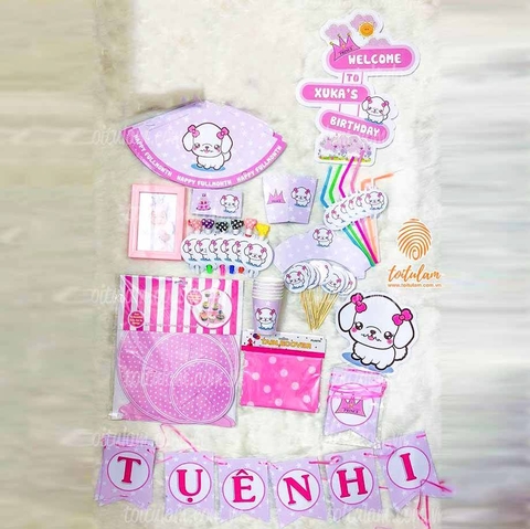 Set bàn handmade cún con