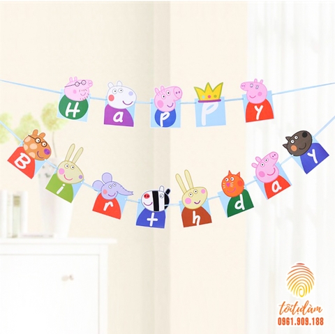 Dây chữ HPBD heo peppa