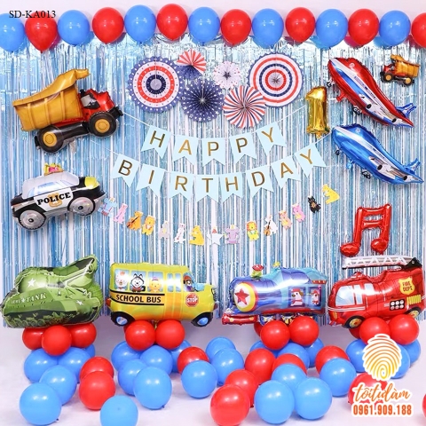 SET BÓNG SINH NHẬT - CHỦ ĐỀ Ô TÔ - MÁY BAY SD-KA013