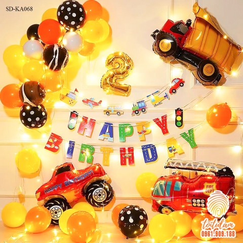 SET BÓNG SINH NHẬT - CHỦ ĐỀ Ô TÔ - MÁY BAY SD-KA068
