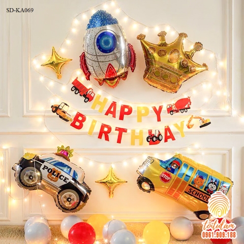 SET BÓNG SINH NHẬT - CHỦ ĐỀ Ô TÔ - MÁY BAY SD-KA069